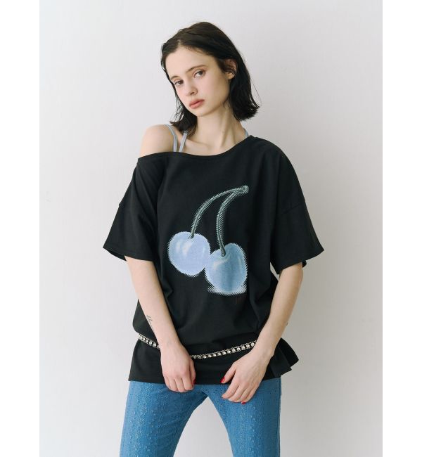jouetie「チェリーワンショルルーズTシャツ」|Tシャツ・カットソー|