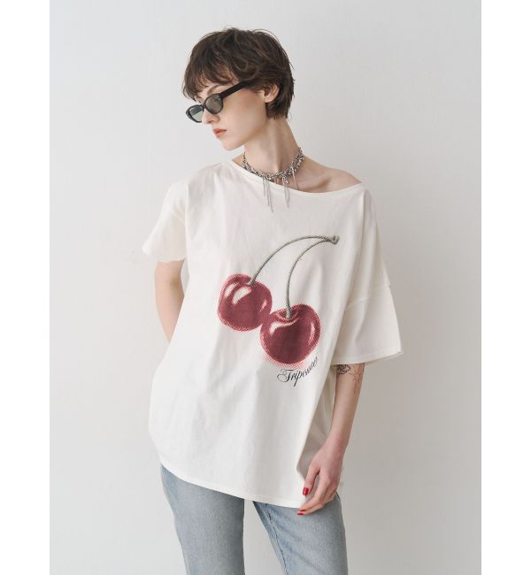 jouetie「チェリーワンショルルーズTシャツ」|Tシャツ・カットソー|