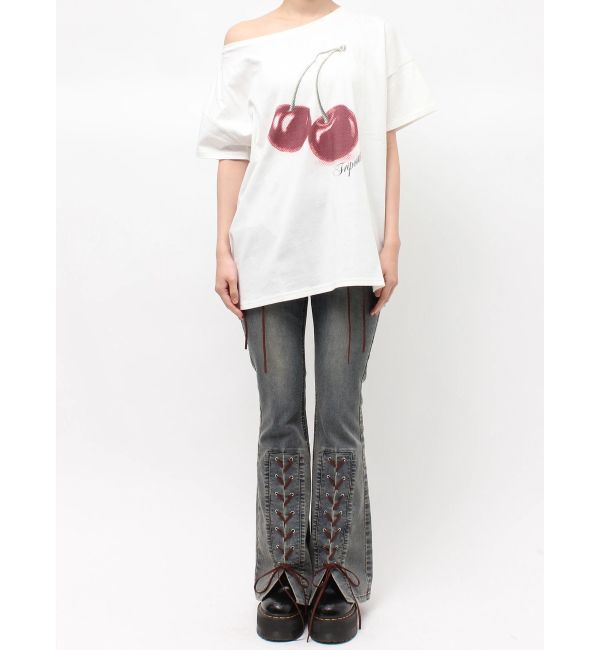 jouetie「チェリーワンショルルーズTシャツ」|Tシャツ・カットソー|