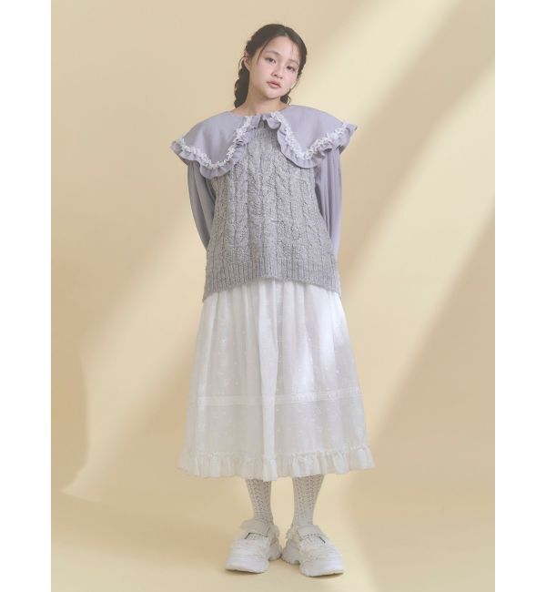 merry jenny「フリルカラーニットドッキングブラウス」|シャツ・ブラウス|