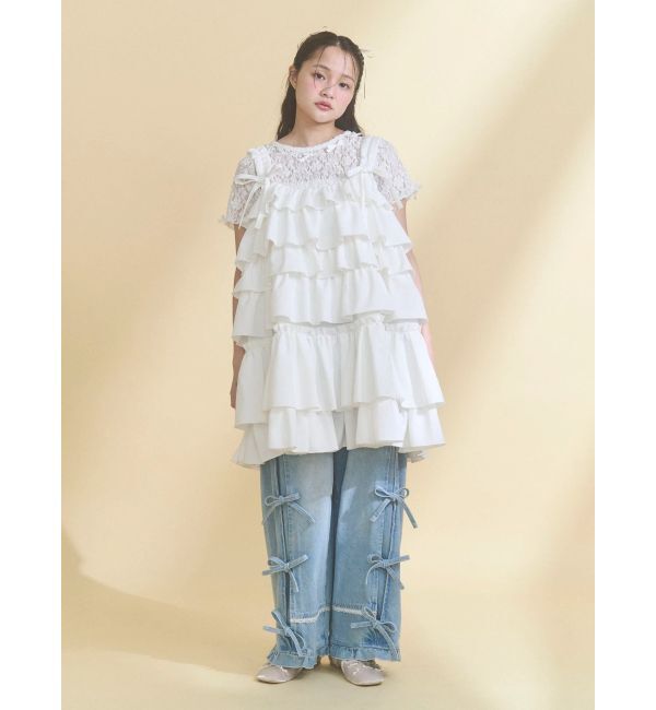 merry jenny「ribbon lace tee」|Tシャツ・カットソー|