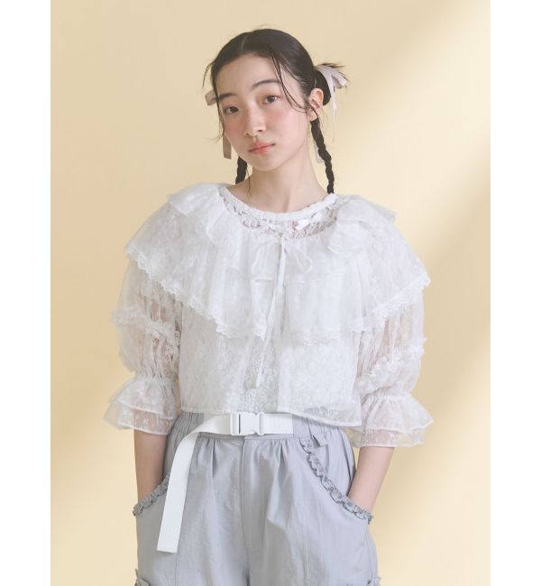 merry jenny「ribbon lace tee」|Tシャツ・カットソー|