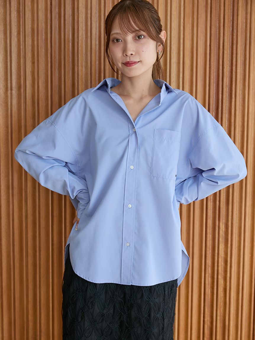 emmi atelier「emmiロゴ刺繍シャツ」|シャツ・ブラウス|