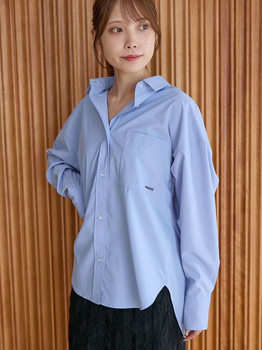 emmi atelier「emmiロゴ刺繍シャツ」|シャツ・ブラウス|