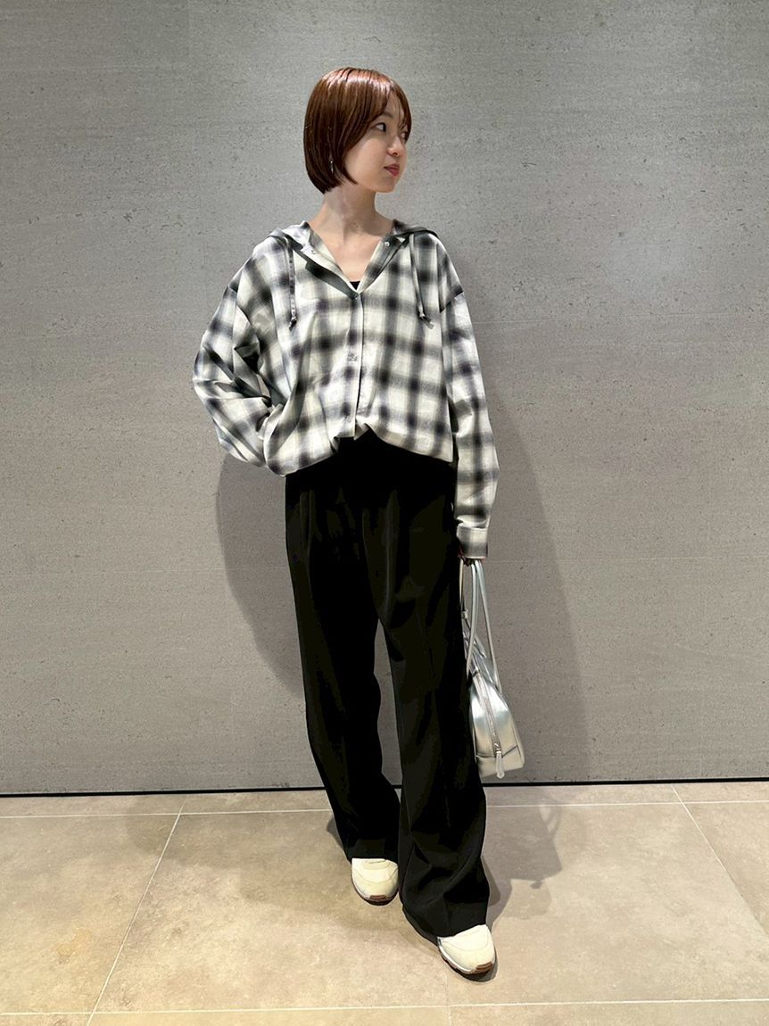 emmi atelier「チェックフーディーシャツ」|シャツ・ブラウス|