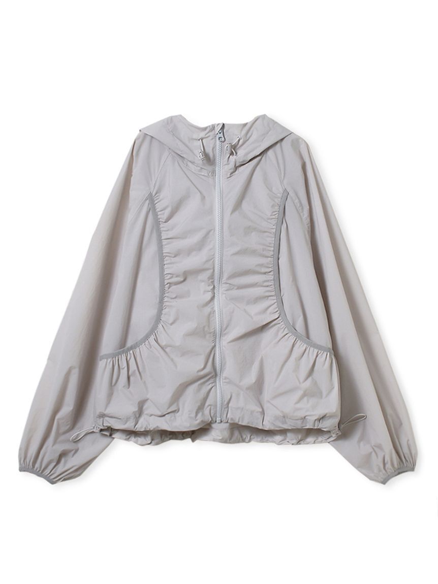 emmi atelier「【ONLINE限定カラーあり】ギャザーディテールナイロンブルゾン【セットアップ対応】/撥水」|ブルゾン・スタジャン|LGRY