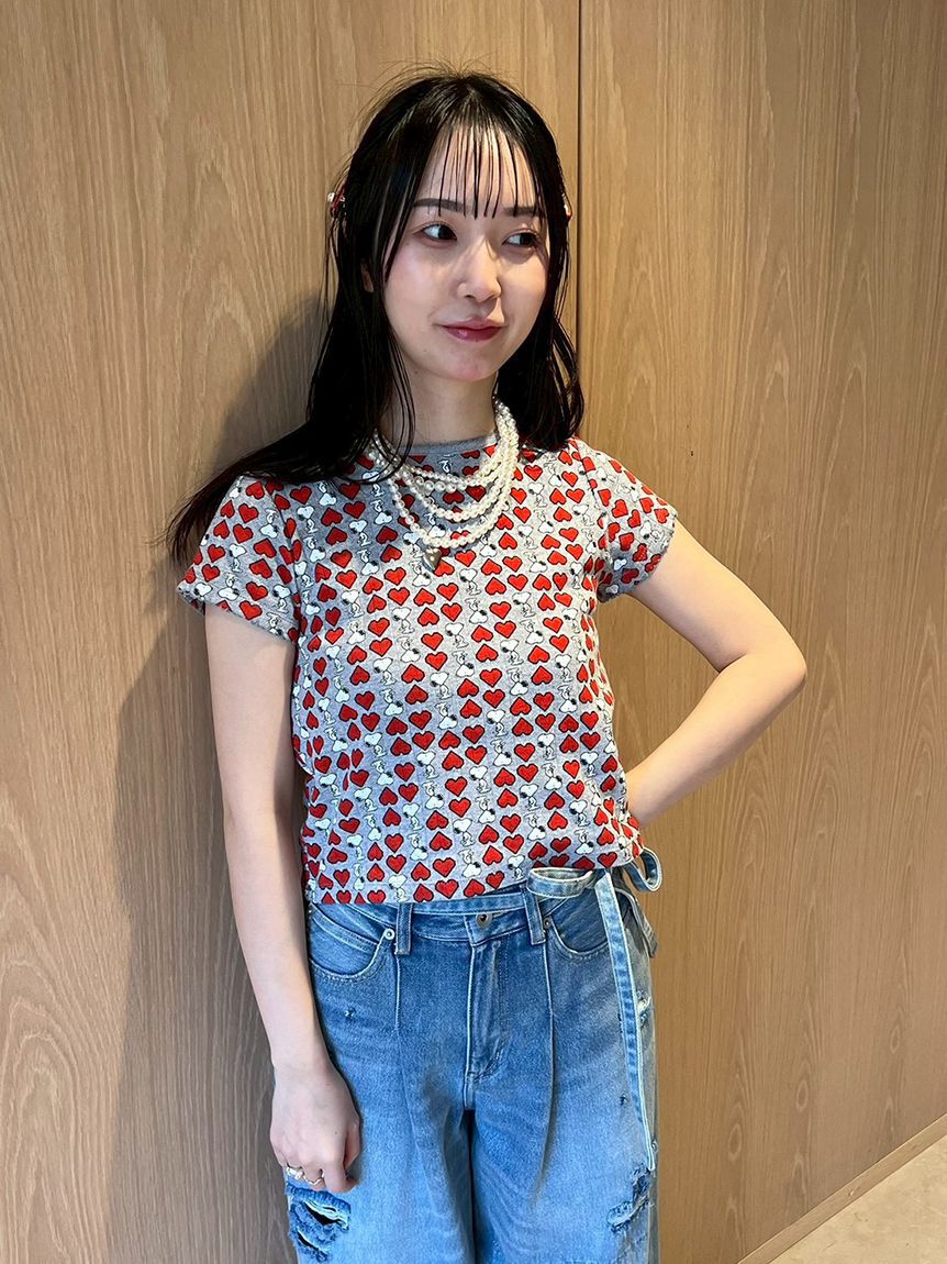 FURFUR「スヌーピーコラボ総柄Tシャツ」|Tシャツ・カットソー|