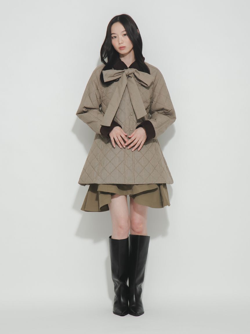 FURFUR「【限定カラー】パデッドボウタイキルティングブルゾン」|ブルゾン・スタジャン|