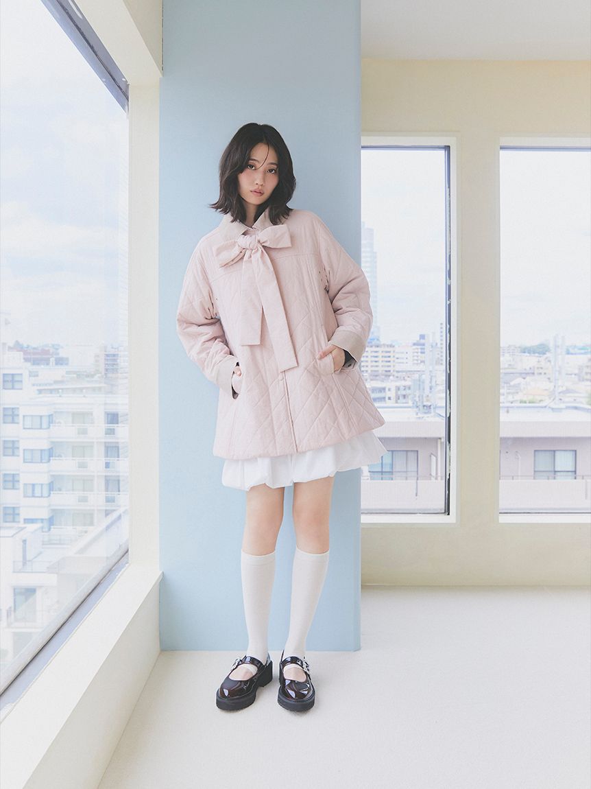 FURFUR「【限定カラー】パデッドボウタイキルティングブルゾン」|ブルゾン・スタジャン|
