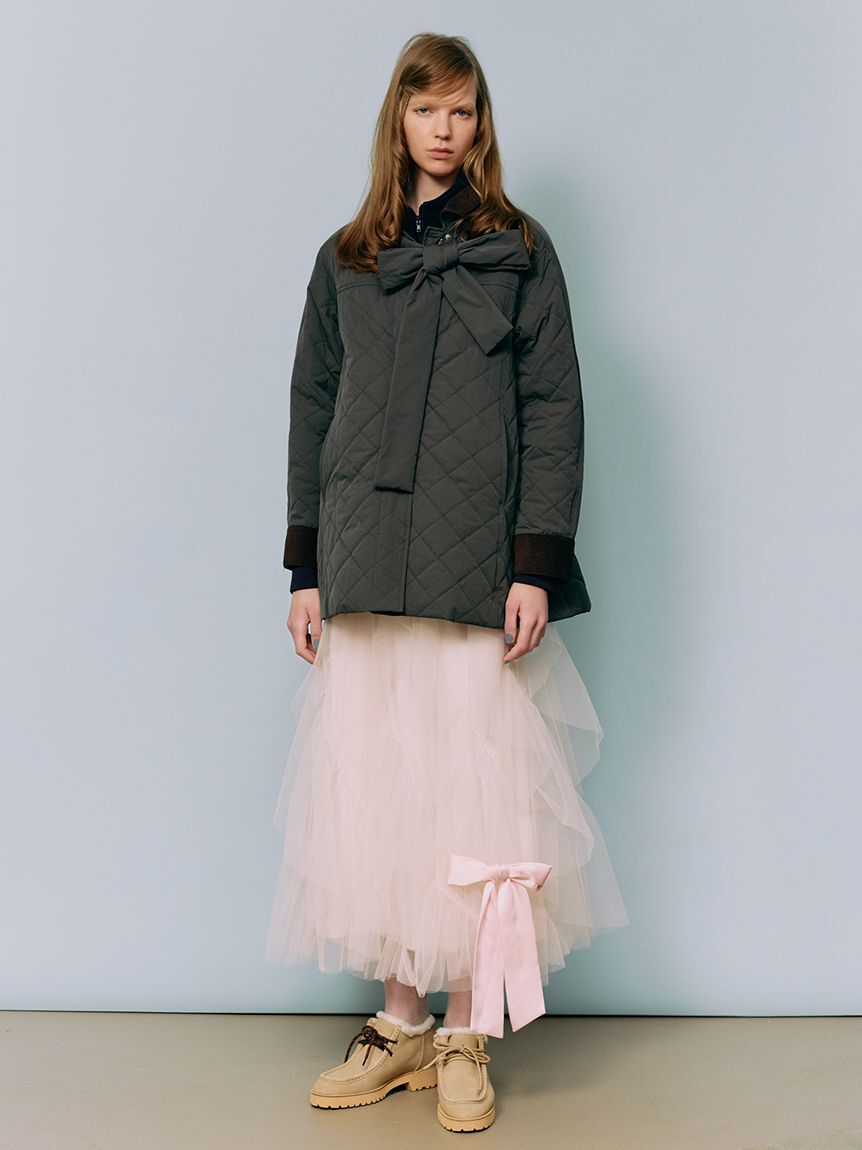 FURFUR「【限定カラー】パデッドボウタイキルティングブルゾン」|ブルゾン・スタジャン|