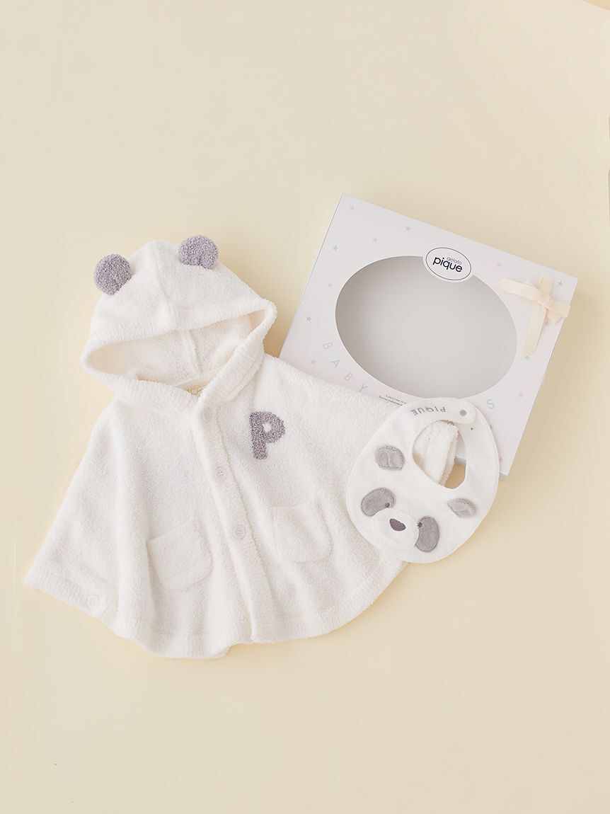 GELATO PIQUE KIDS & BABY「【ラッピング済み】【BABY】パウダーアニマルポンチョ&スタイセット BOX付き」|その他ベビー用品|OWHT