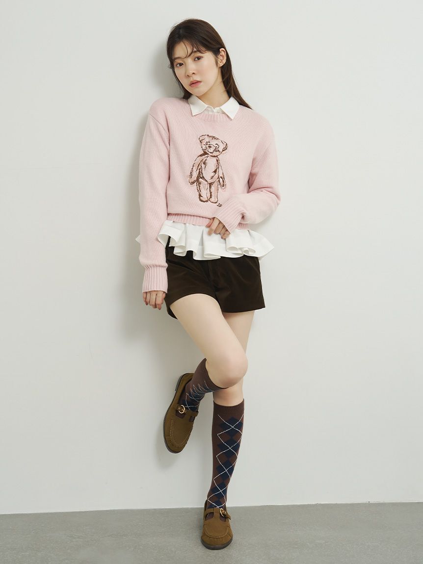 LILY BROWN「ラメ入りアーガイルハイソックス」|ソックス|