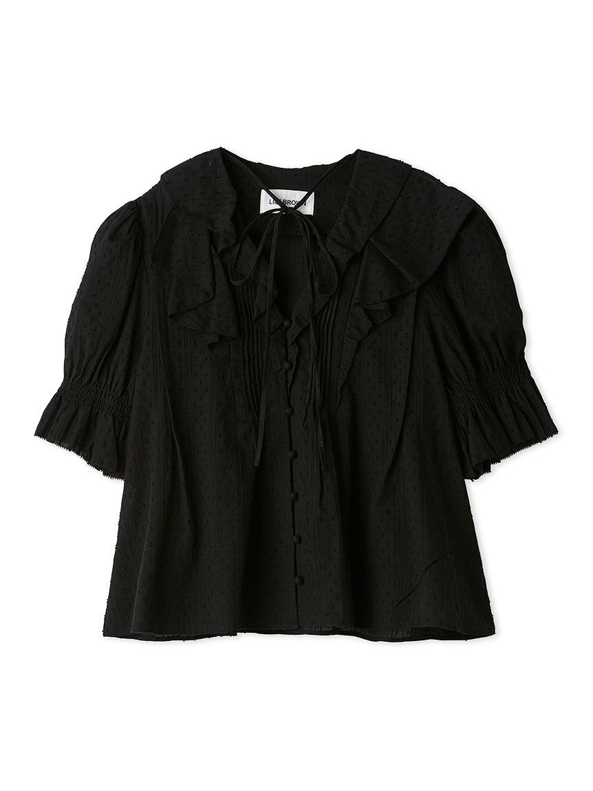 LILY BROWN「コットンボイルラッフルブラウス」|シャツ・ブラウス|BLK