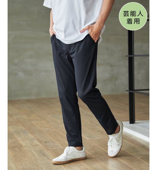 IKKA LOUNGE「【MonoMax &times; 小泉孝太郎】GOKU楽ワークDRYソフト鹿の子パンツ「小泉孝太郎さん着用モデル」」|スラックス|ネイビーブルー