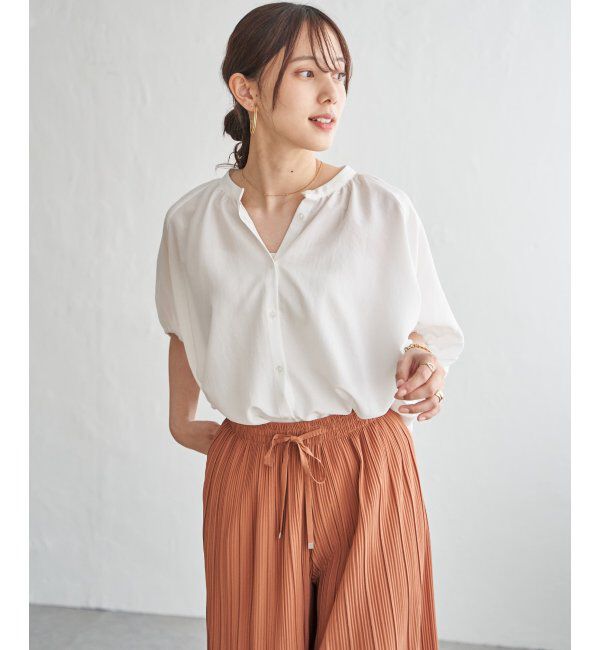 ikka「【接触冷感】ドルマンギャザーシャツ」|シャツ・ブラウス|