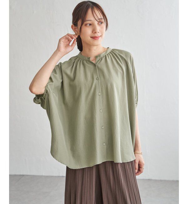 ikka「【接触冷感】ドルマンギャザーシャツ」|シャツ・ブラウス|