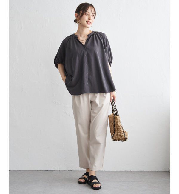 ikka「【接触冷感】ドルマンギャザーシャツ」|シャツ・ブラウス|