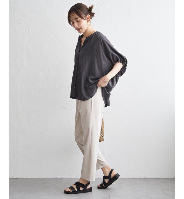 ikka「【接触冷感】ドルマンギャザーシャツ」|シャツ・ブラウス|