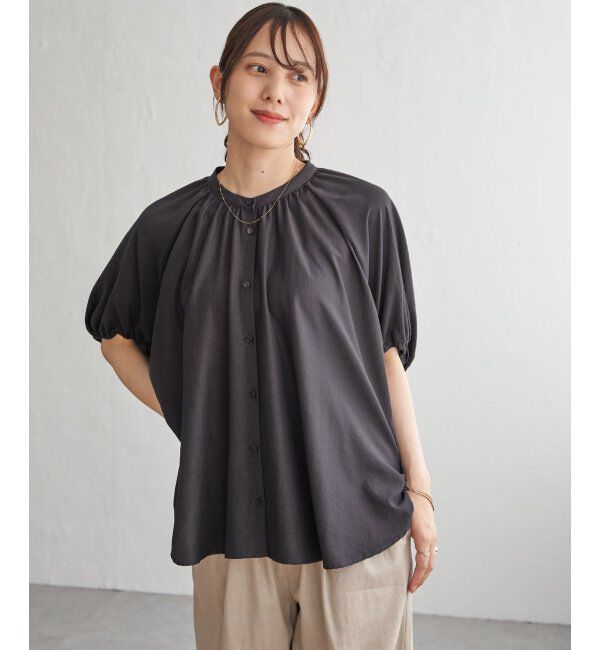 ikka「【接触冷感】ドルマンギャザーシャツ」|シャツ・ブラウス|