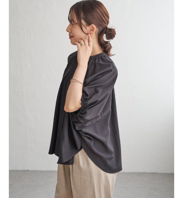 ikka「【接触冷感】ドルマンギャザーシャツ」|シャツ・ブラウス|
