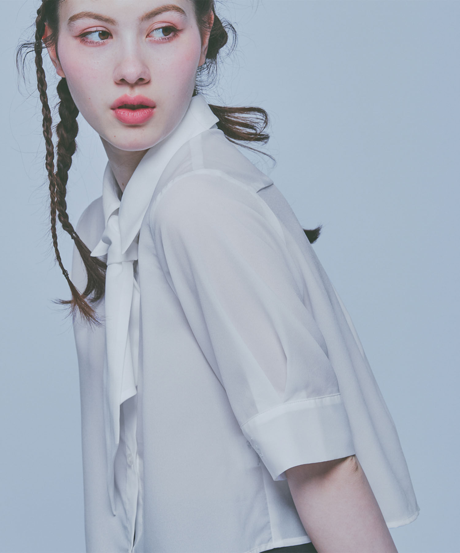 MARY QUANT「スカーフ付きクロップド ブラウス」|シャツ・ブラウス|