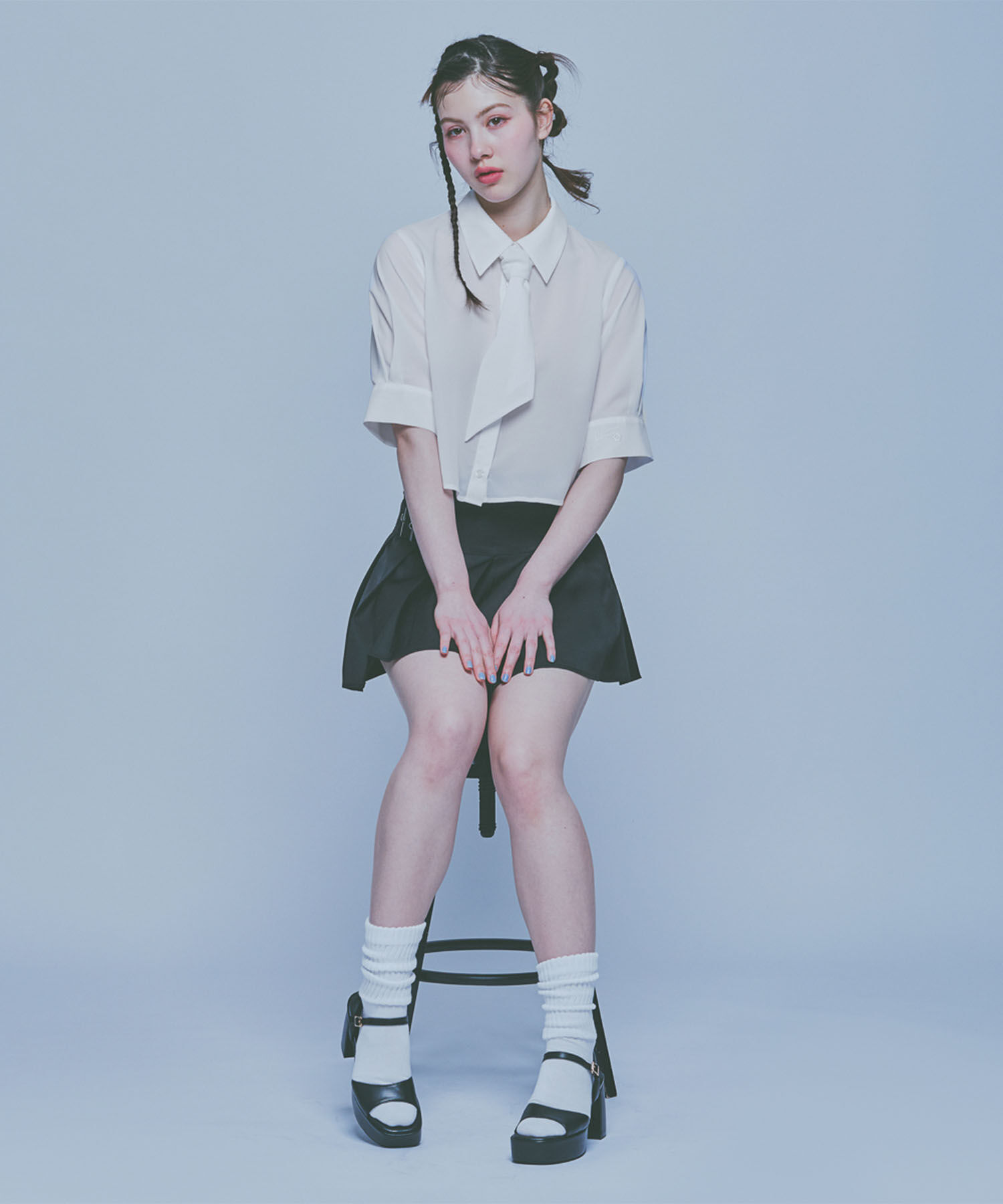 MARY QUANT「スカーフ付きクロップド ブラウス」|シャツ・ブラウス|