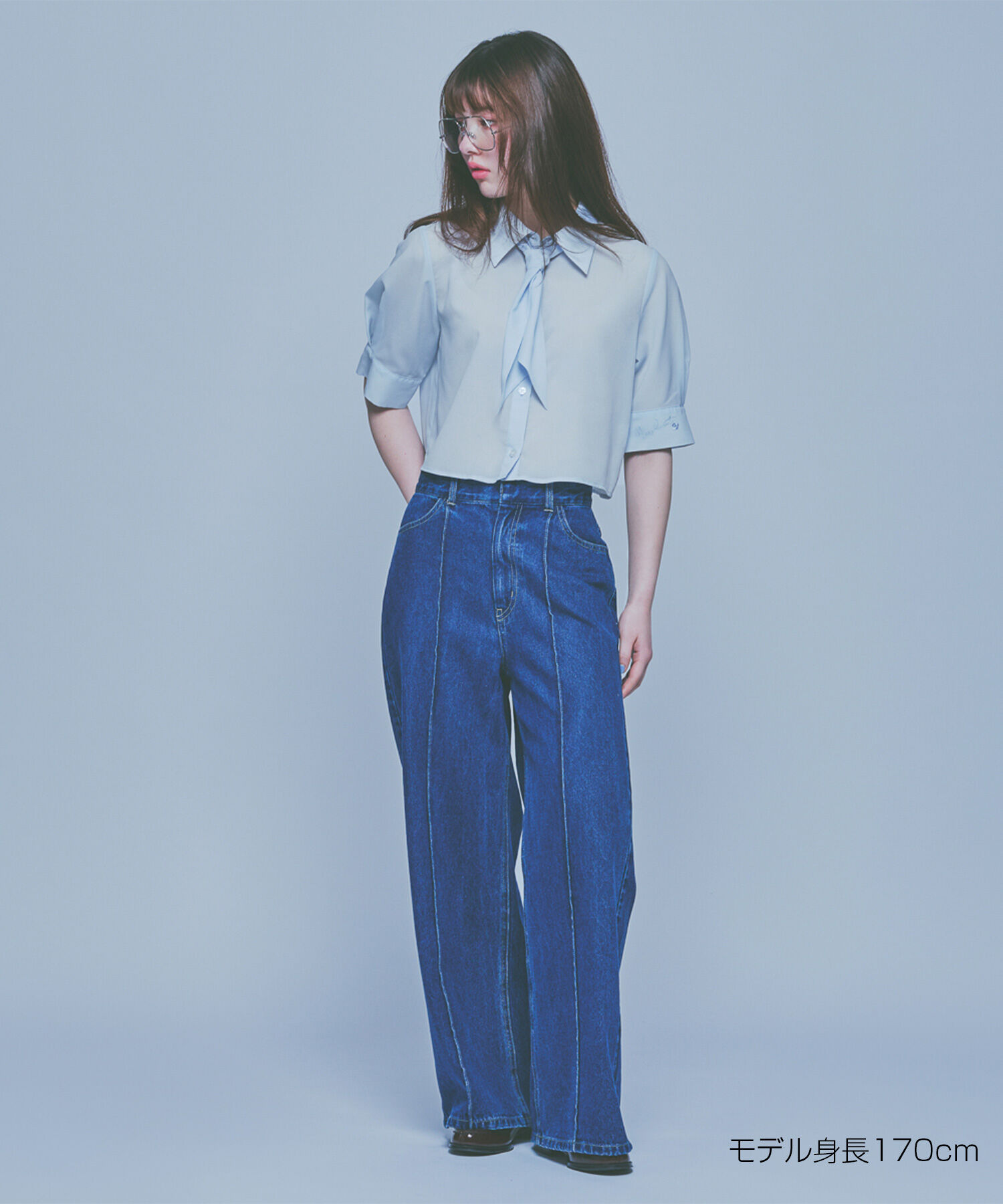 MARY QUANT「スカーフ付きクロップド ブラウス」|シャツ・ブラウス|