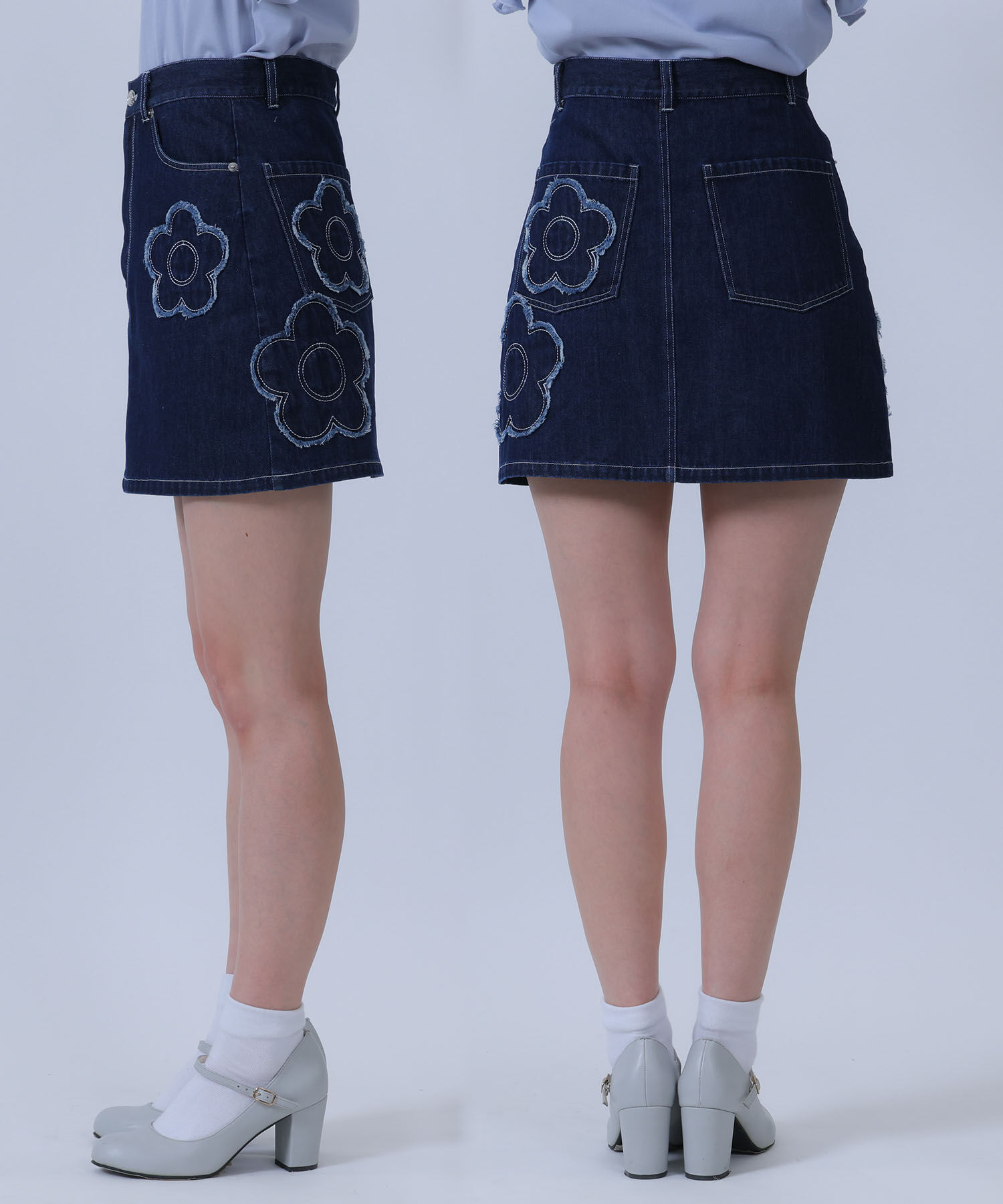 MARY QUANT「デイジーパッチデニムミニ スカート」|スカート|