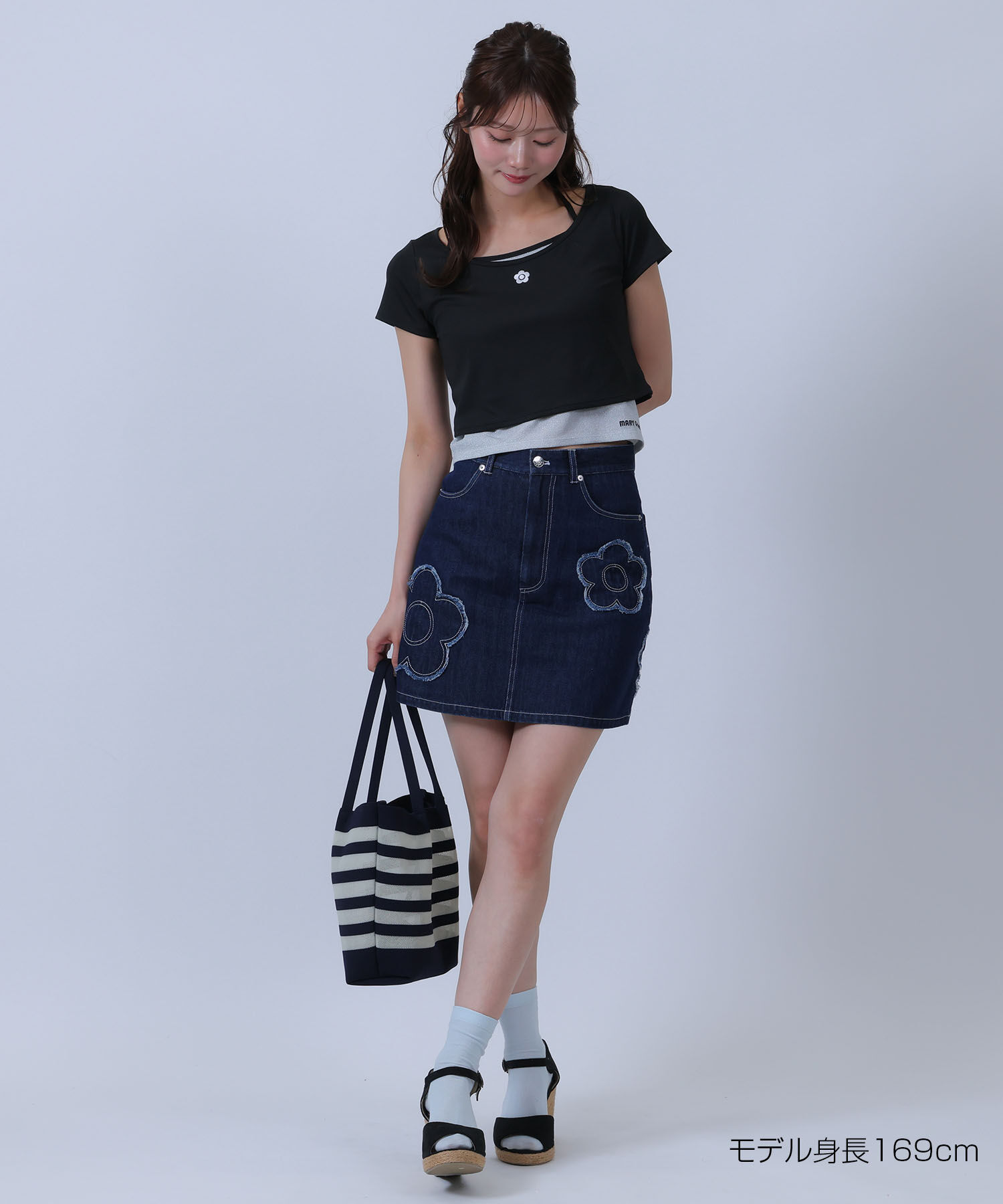 MARY QUANT「デイジーパッチデニムミニ スカート」|スカート|