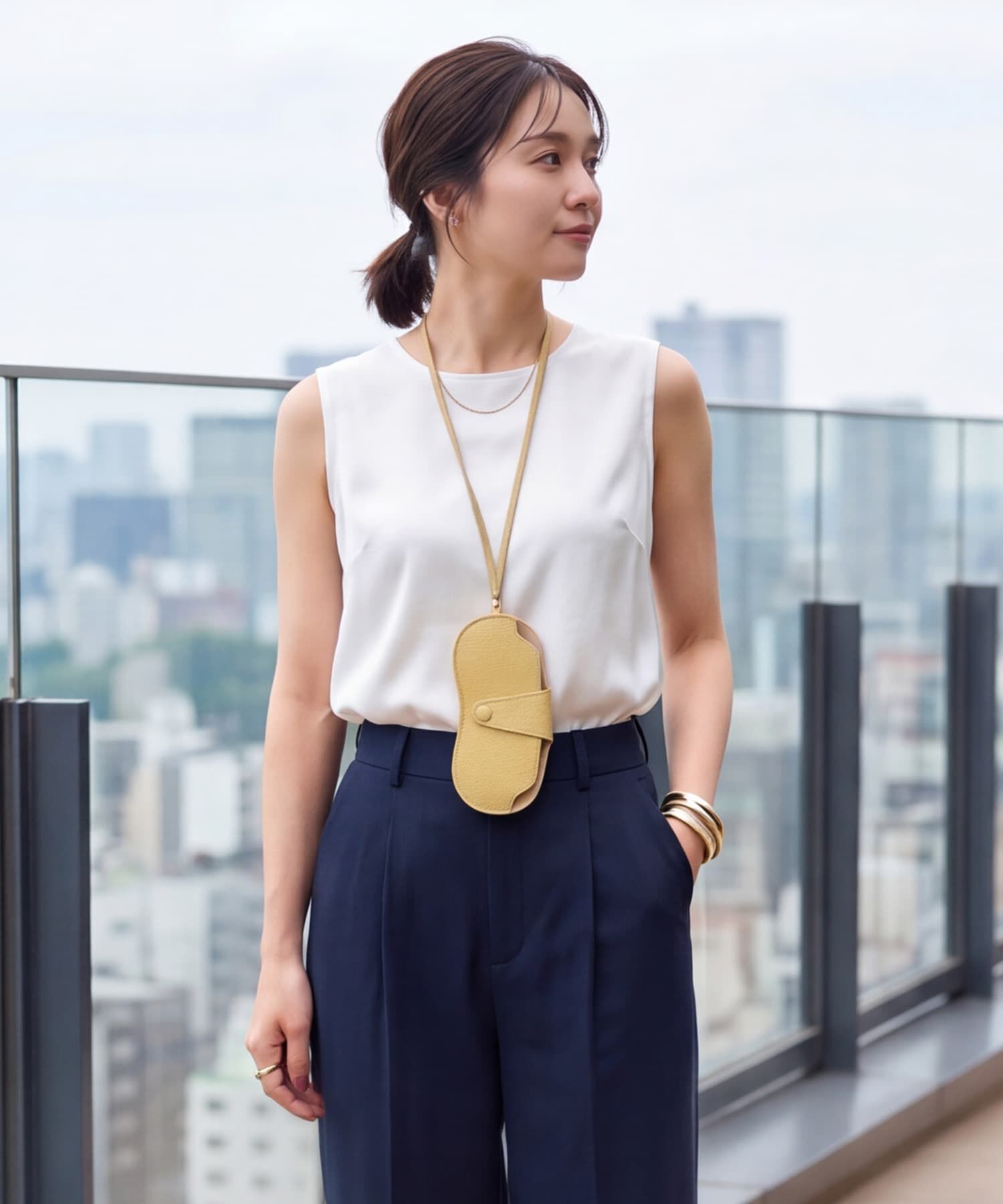 STYLE DELI「【DELI by】ネックストラップ付きリアルレザーサングラスケース」|その他|