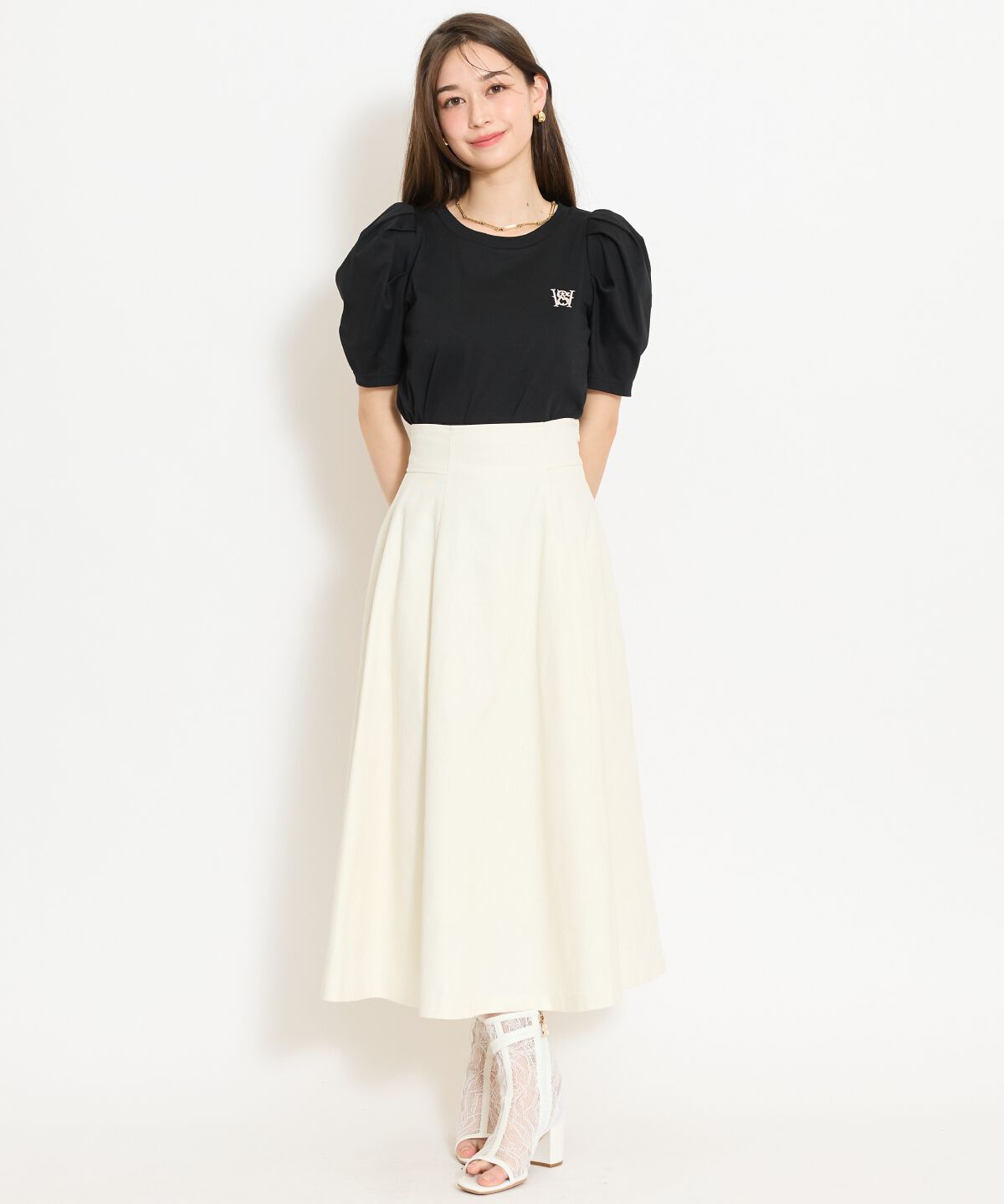 WILLSELECTION「ロゴ刺繍タックスリーブTシャツ」|Tシャツ・カットソー|