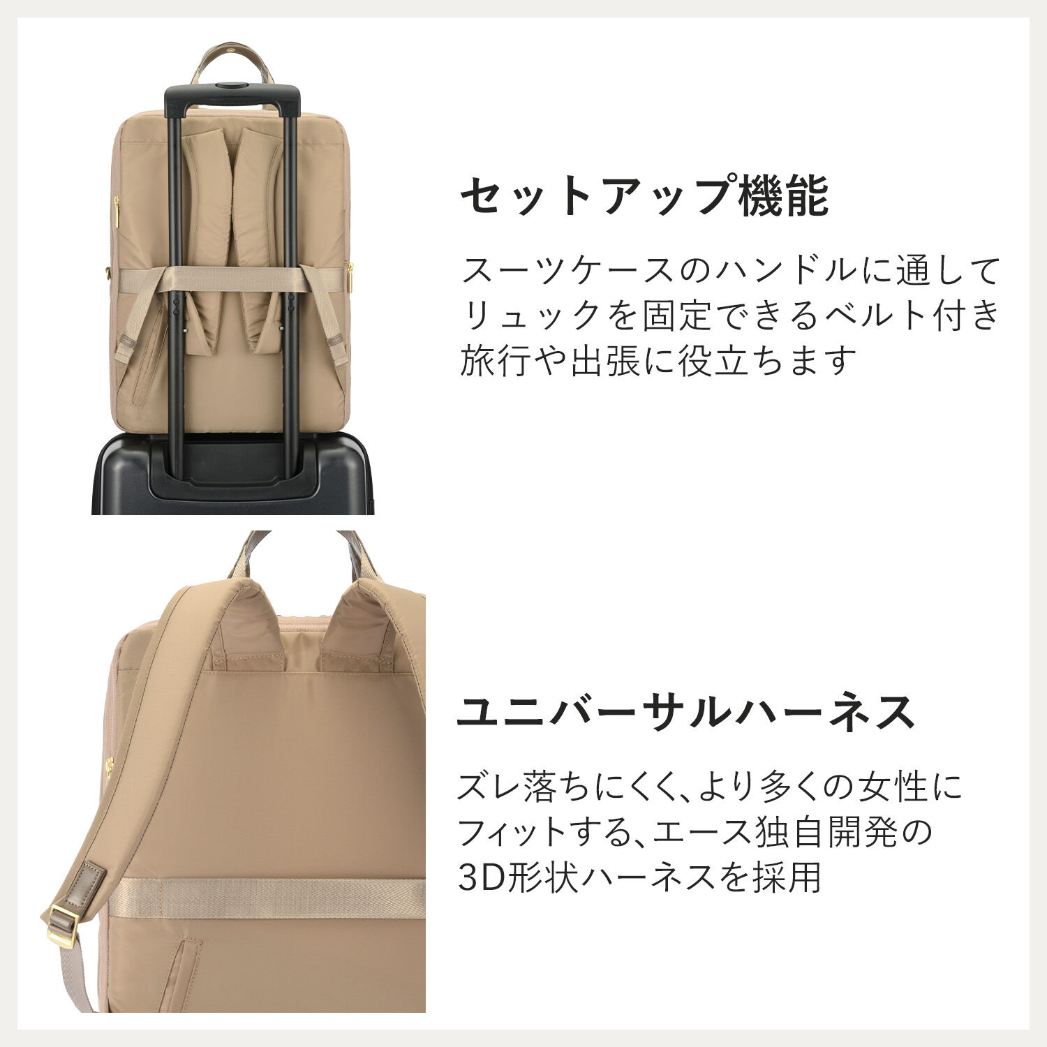 ace.「ace./エース フィッテム リュックサック  B4サイズ 15.6インチPC収納 68687」|リュック|