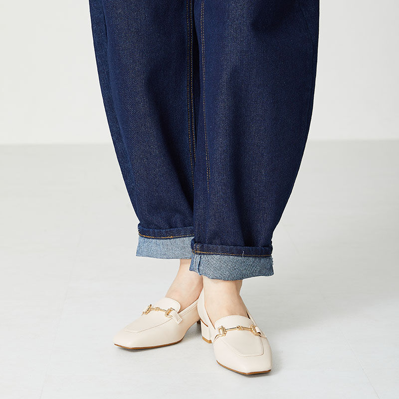 WA Oriental TRaffic「【定番】メタリックラインビットヒールローファー/32303 ローファー 人気 売れてる クッション」|パンプス|BEIGE