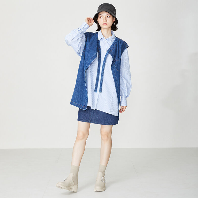 ORiental TRaffic「厚底 ビジュー ニットブーツ /31434 足首柔らかい 歩きやすい」|ショートブーツ|