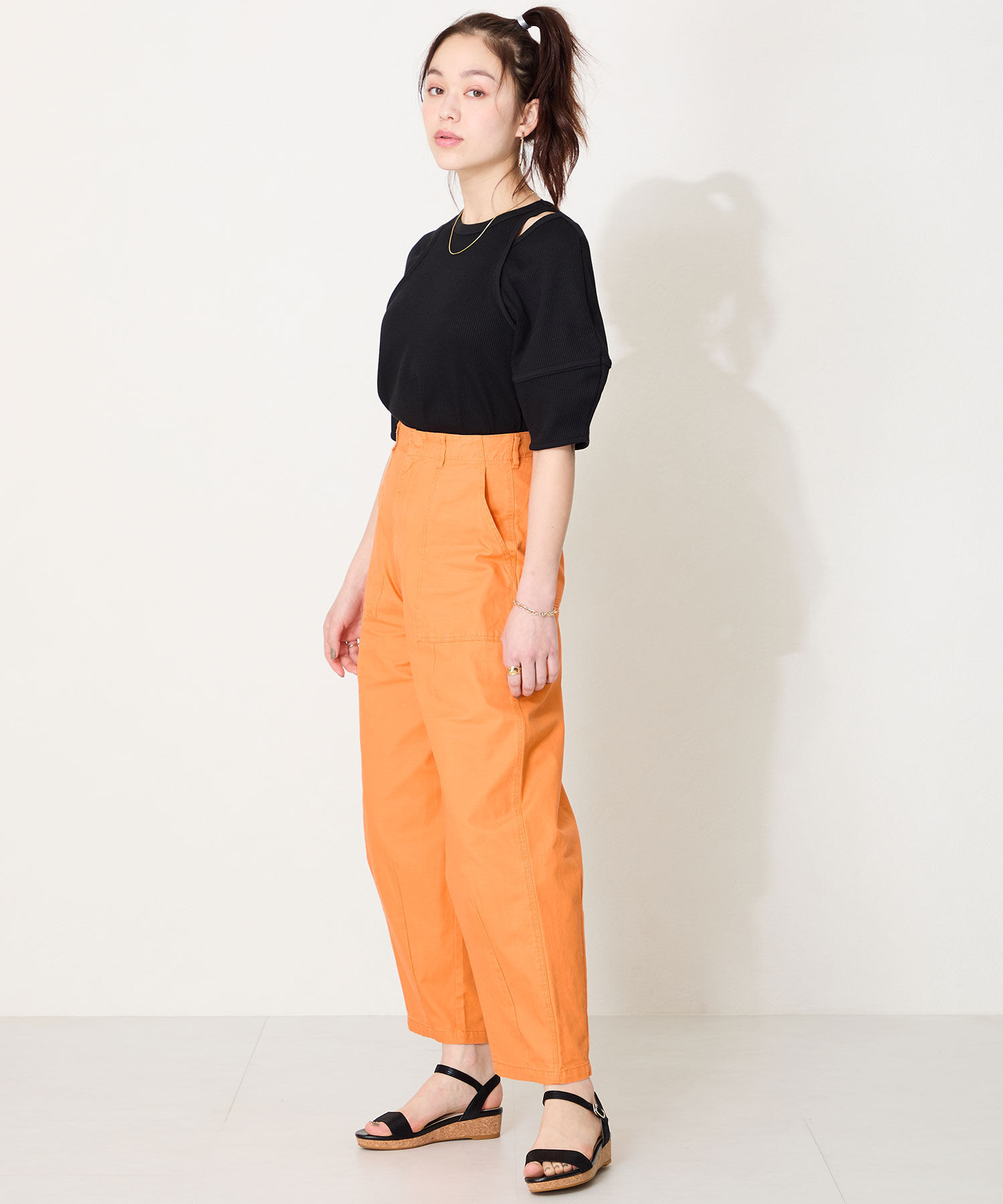 ORiental TRaffic「【WEB限定】ウエッジソールワンベルトサンダル/55203 サンダル 人気 トレンド 売れてる」|サンダル|
