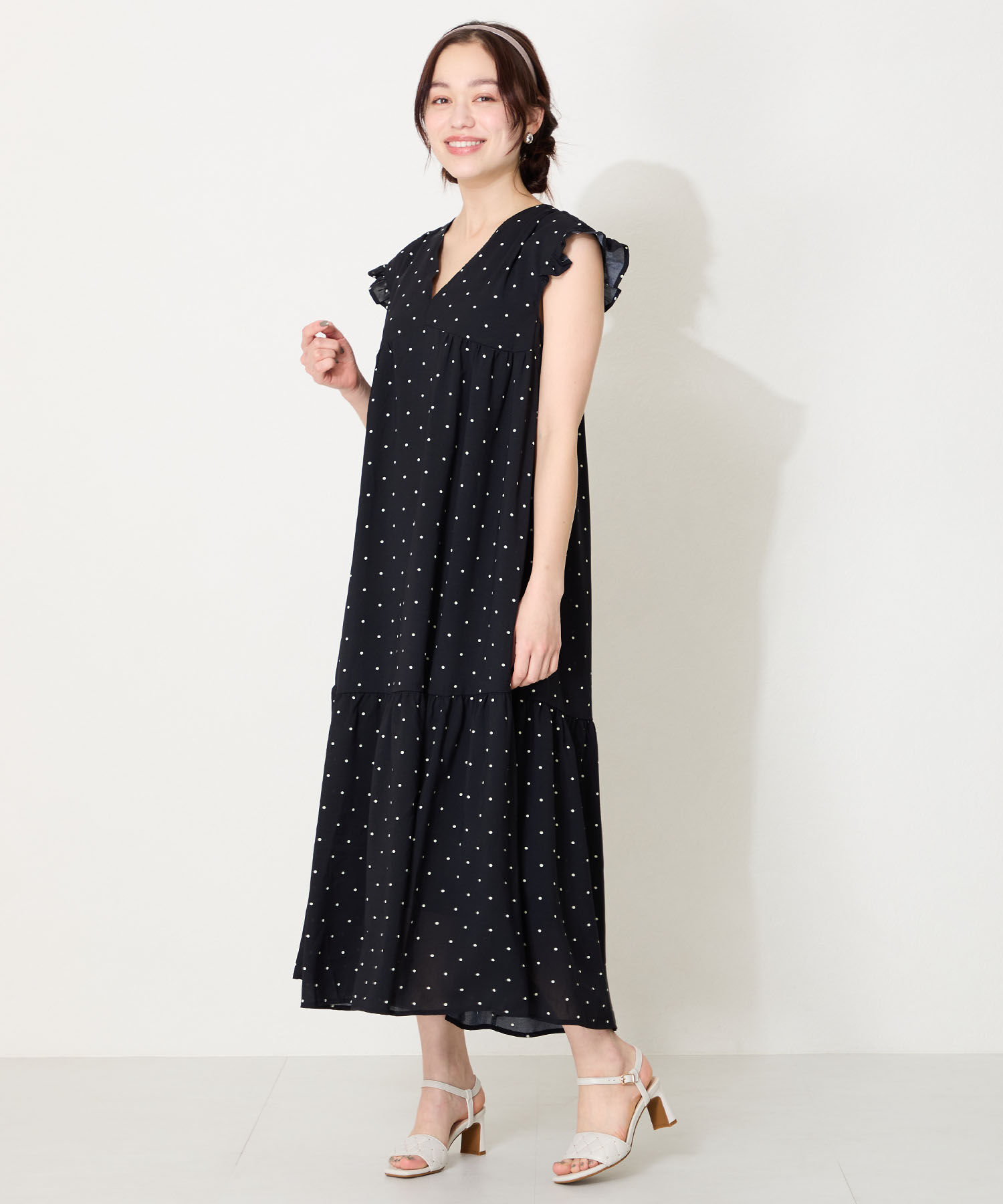 ORiental TRaffic「キルティング&times;スタッズヒールサンダル/51229 人気 トレンド ヒール7.5cm」|サンダル|