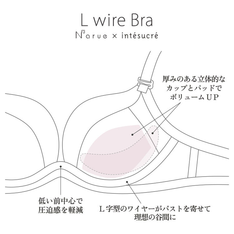 intesucre「アンテシュクレ narue&times;intesucre L wire Bra ブラジャー単品 IBT372」|インナー|