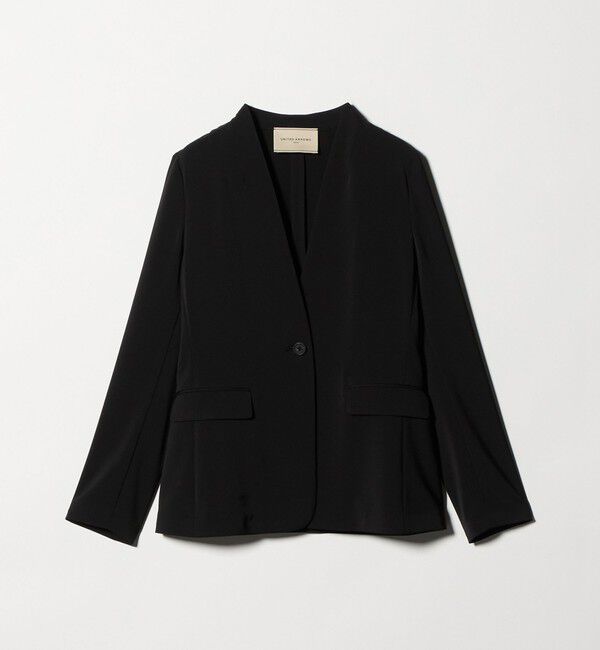 UNITED ARROWS「FEEL CLEAN Vノーカラー ジャケット ‐防シワ ストレッチ UVカット‐」|ノーカラージャケット|
