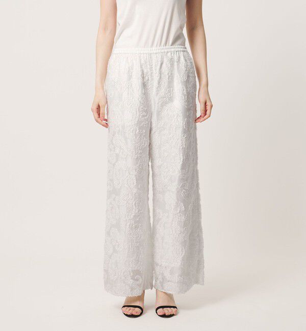 UNITED ARROWS「ラメ カット ジャガード ストレート パンツ ‐ウォッシャブル‐」|チノ|