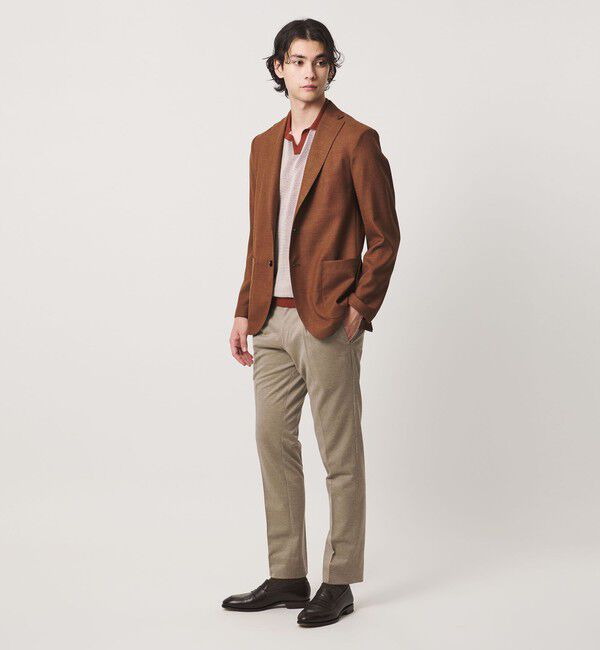 UNITED ARROWS「ジャージー スリムテーパード サイドシャーリング 1プリーツ スラックス」|スラックス|