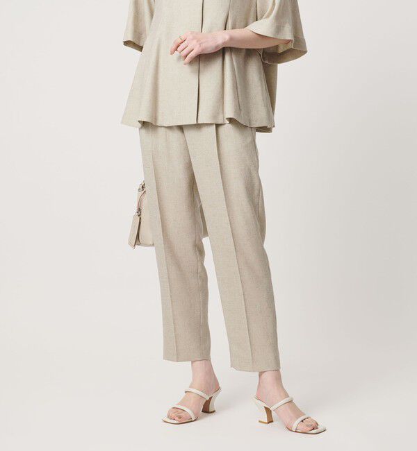 UNITED ARROWS「Spiree IAS タック テーパードパンツ ‐UVカット 接触冷感 ウォッシャブル‐」|スラックス|NATURAL