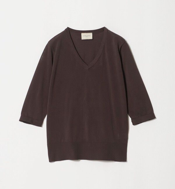 UNITED ARROWS「レースコンビ Vネックニット ‐ウォッシャブル‐」|ニット・セーター|