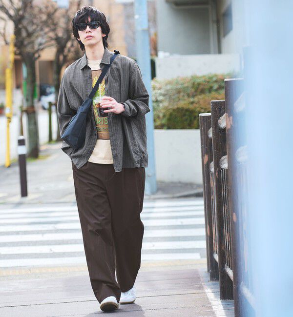 UNITED ARROWS green label relaxing「FINE BASIC コットンナイロン ツイル 2プリーツ W4 ワイドスラックス」|その他|