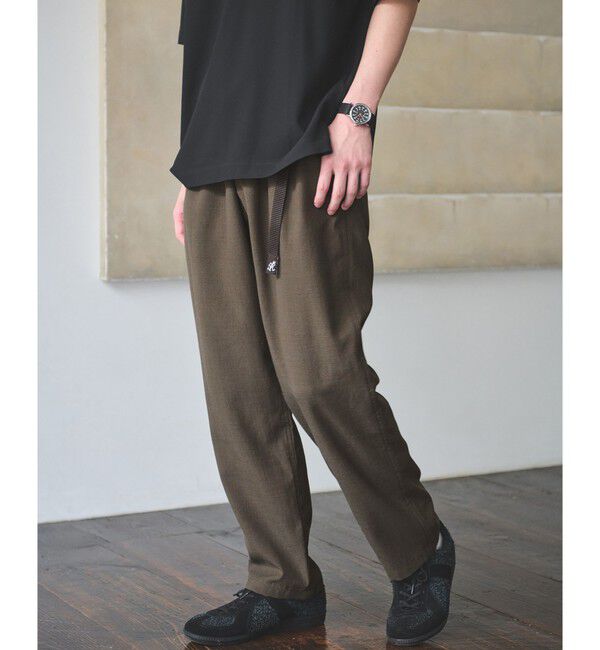 UNITED ARROWS green label relaxing「【別注】＜Gramicci＞麻 ブレンド ワイドテーパード イージーパンツ」|その他|DK.BROWN