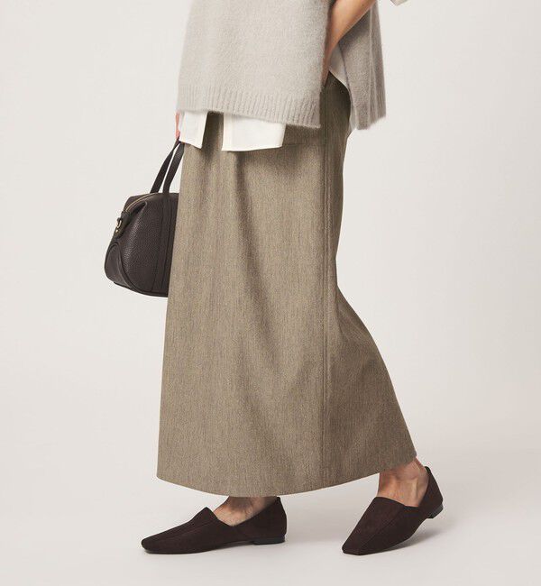 UNITED ARROWS green label relaxing「［size SHORTあり］ツイードライク スカート マシンウォッシャブル 帯電防止」|タイト|BEIGE