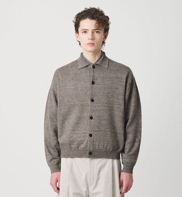 BEAUTY&YOUTH UNITED ARROWS「ハイブリッド リネン ポロカラー ジャケット ウォッシャブル」|カーディガン|
