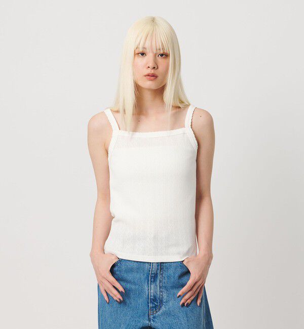 BEAUTY&YOUTH UNITED ARROWS「コットン パターンメッシュ キャミソール」|タンクトップ|