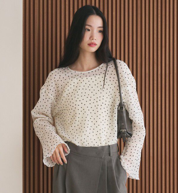BEAUTY&YOUTH UNITED ARROWS「ポリエステル ドット シアー ブラウス ウォッシャブル」|シャツ・ブラウス|