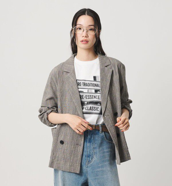 BEAUTY&YOUTH UNITED ARROWS「【WEB限定】グレンチェック ダブルジャケット ウォッシャブル」|テーラードジャケット|
