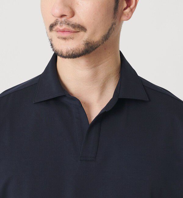 BEAUTY&YOUTH UNITED ARROWS「【WEB限定 WARDROBE SMART】クール ハイゲージ モクロディ スキッパー ポロシャツ【抗菌防臭・接触冷感】」|ポロシャツ|